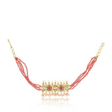 Gold Plated Barsaat Kundan Pink Choker Set