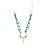 Gold Plated Barsaat Kundan Green Onyx Necklace Set