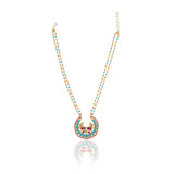 Gold Plated Barsaat Feroza Pink Kundan Necklace Set