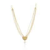 Gold Plated Barsaat Zircon Pearl Necklace Set