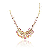 Gold Plated Barsaat Kundan Tourmaline Citrine Choker Set