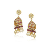 Gold & Silver Plated Barsaat Zircon Ruby Pearl Choker Set