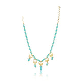 Gold Plated Barsaat Kundan Blue  Necklace Set