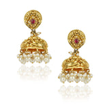 Gold Plated Barsaat Lakshmi Pearl Necklace Set