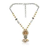 Gold & Silver Plated Leela  Kundan Rock Crystal Necklace Set