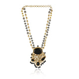 Gold & Silver Plated Leela  Kundan Black Onyx Necklace Set