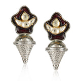 Gold & Silver Plated Leela  Kundan Black Onyx Necklace Set
