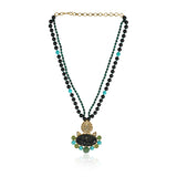 Gold & Silver Plated Leela  Kundan Black Onyx Necklace Set