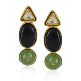 Gold & Silver Plated Leela  Kundan Black Onyx Necklace Set