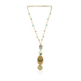Gold & Silver Plated Leela Kundan Turquoise Necklace Set