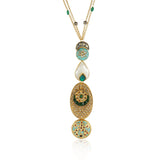 Gold & Silver Plated Leela Kundan Turquoise Necklace Set