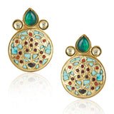 Gold & Silver Plated Leela Kundan Turquoise Necklace Set