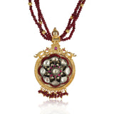 Gold & Silver Plated Leela  Kundan Ruby Jade Necklace Set