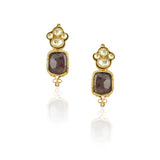 Gold Plated Kundal Tourmaline Earcuff Pair