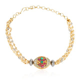 Gold & Silver Plated Leela  Kundan Choker Necklace Set