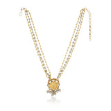 Gold & Silver Plated Leela Peacock  Kundan Necklace Set