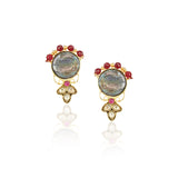 Gold Plated Kundal Mother of Pearl Kundan Earcuff Pair