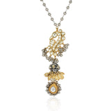 Gold & Silver Plated Leela  Kundan Peacock Pendant Necklace Set
