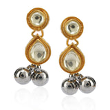 Gold & Silver Plated Leela  Kundan Peacock Pendant Necklace Set