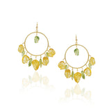 Gold Plated Balan Citrine Peridot Hoops