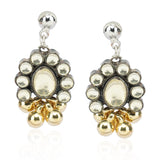 Gold & Silver Plated Leela  Kundan Thin Hasli Necklace Set