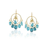 Gold Plated Balan Kundan Topaz Hoops