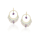 Gold Plated Balan Rose Amethyst Hoops