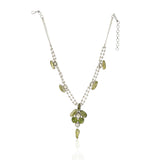 Silver Plated Leela Kundan Peridot Necklace Set