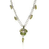Silver Plated Leela Kundan Peridot Necklace Set