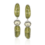 Silver Plated Leela Kundan Peridot Necklace Set