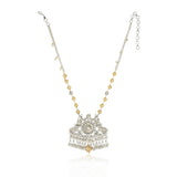 Gold & Silver Plated Leela  Kundan Peacock Necklace Set