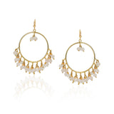 Gold Plated Balan Rock Crystal Hoops