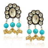 Gold & Silver Plated Leela Kundan Turquoise Necklace Set
