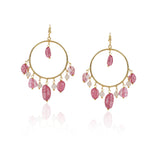 Gold Plated Balan Tourmaline  Hoops
