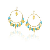 Gold Plated Balan Citrine Turquoise Hoops