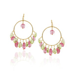 Gold Plated Balan Tourmaline Peridot Hoops