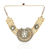 Gold & Silver Plated Leela Kundan Statement Necklace Set