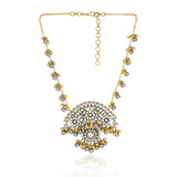Gold & Silver Plated Leela  Kundan Statement Necklace Set