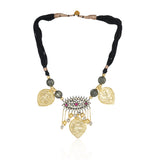 Gold & Silver Plated Leela Kundan Necklace Set