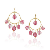 Gold Plated Balan Tourmaline  Hoops