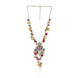 Gold & Silver Plated Leela  Kundan Mango Beads Necklace Set