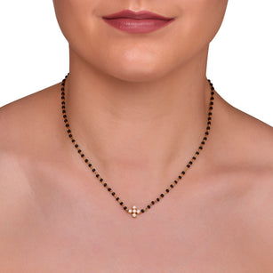 GOLD PLATED MANGALAM BLACK ZIRCON MANGALSUTRA