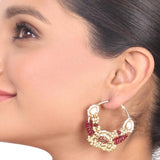 Gold Plated Kundala Kundan Chandbali Earrings