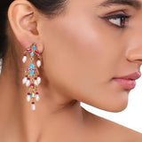 GOLD PLATED SHRUTIPAT TURQUOISE KUNDAN  EARRINGS