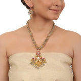 Gold Plated Ganga Jamuna Kundan Necklace Set