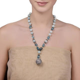 BLUE TOPAZ PEARL STRING