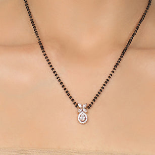 GOLD PLATED MANGAL ZIRCON MANGALSUTRA