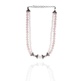 SILVER PLATED PURNA ROSE QUARTZ STRING SET