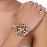 Gold & Silver Plated Citrine Bangle
