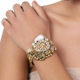 Gold Plated Kundan Gold Ghungroo Bangle